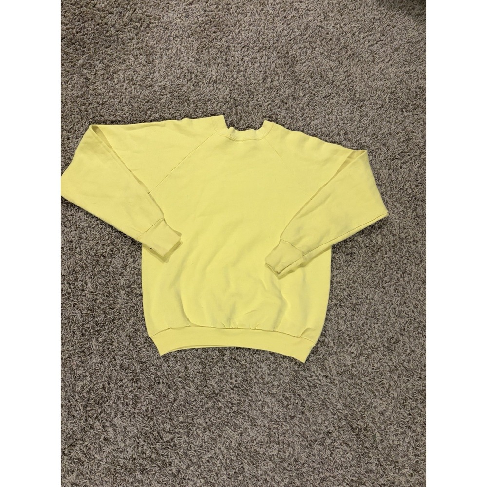 Vintage 90s retro love and memories teacher and kids yellow sweater size large - Picture 2 of 3